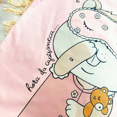 Pijama Blusa Hora da Capisoneca e Short Florzinhas - Rosa